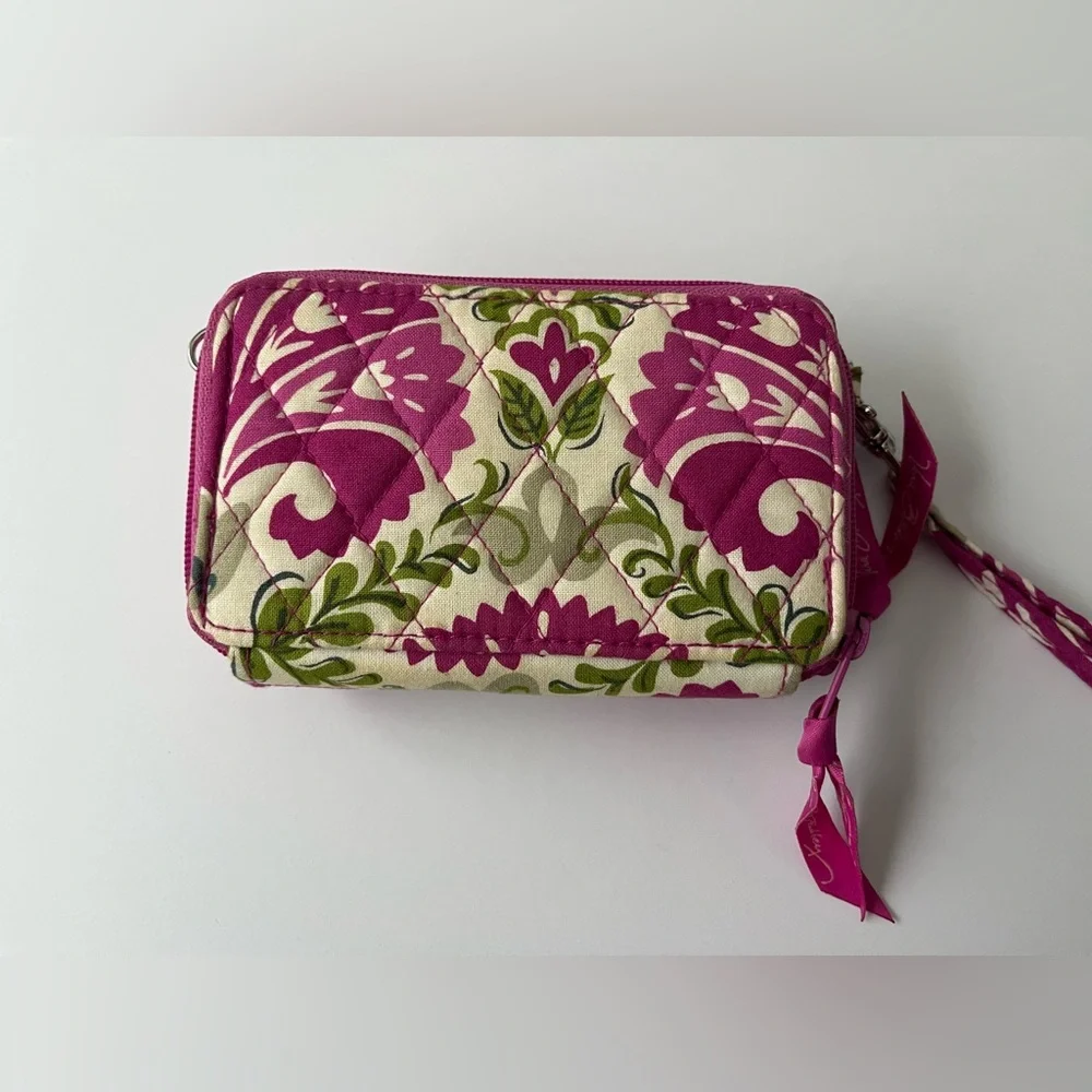 Vera Bradley wallet/wristlet Retired Julip Tulip, Pink Green Floral